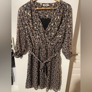 Floral Wrap Dress with Belt